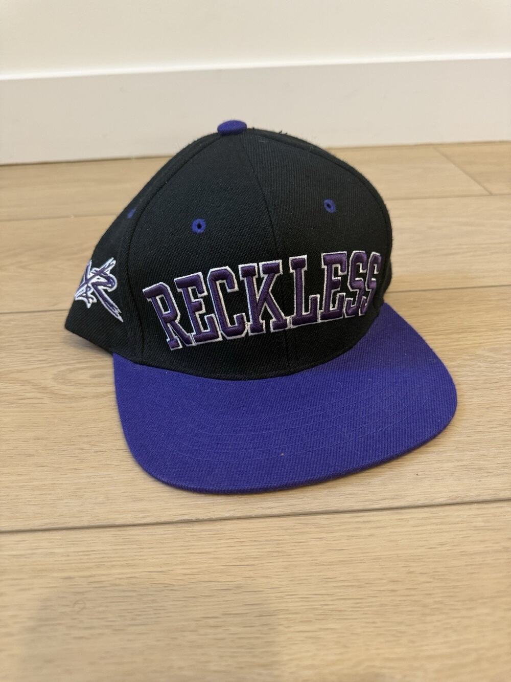 Young & Reckless Snapback Baseball Cap Hat Purple Black Embroidered Logo